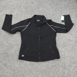 Ralph Lauren‎ Track Jacket Womens Medium Black White Full Zip Athleisure B